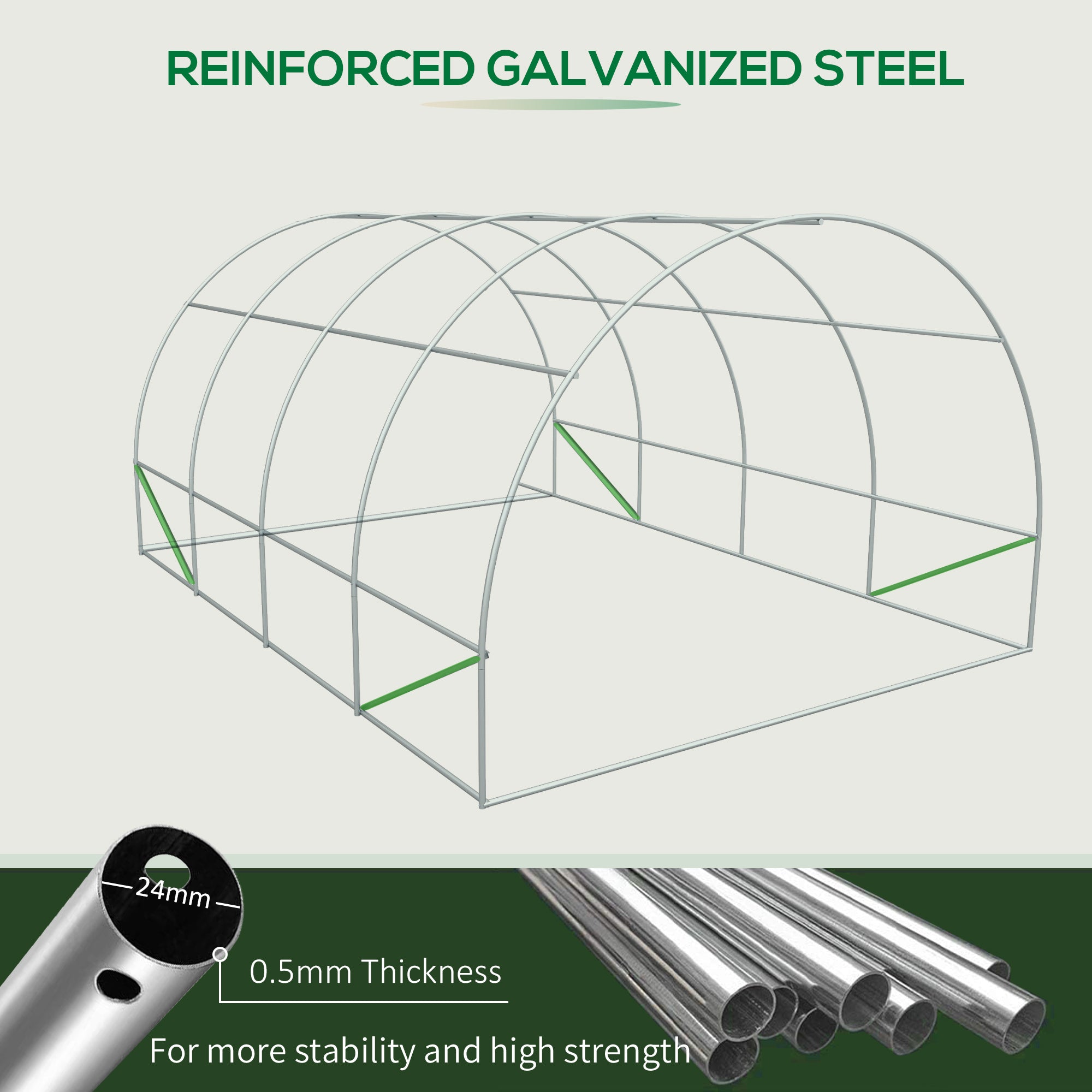 Walk In Tunnel Greenhouse, Portable Outdoor Plant House with Roll Up Doors