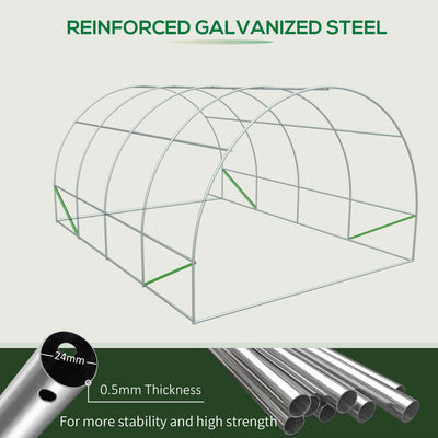 Walk In Tunnel Greenhouse, Portable Outdoor Plant House with Roll Up Doors
