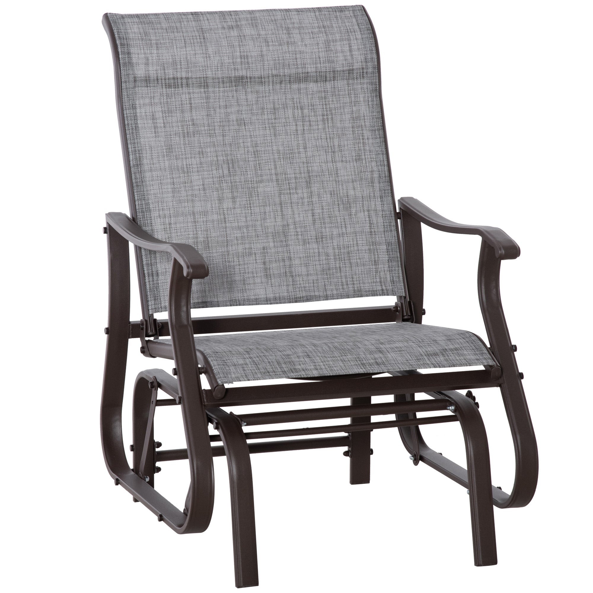 Outdoor Glider Chair, Gliders for Outside Patio with Steel Frame and Mesh Fabric for Backyard, Garden, and Porch