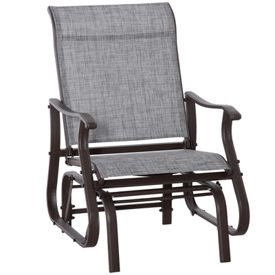 Outdoor Glider Chair, Gliders for Outside Patio with Steel Frame and Mesh Fabric for Backyard, Garden, and Porch