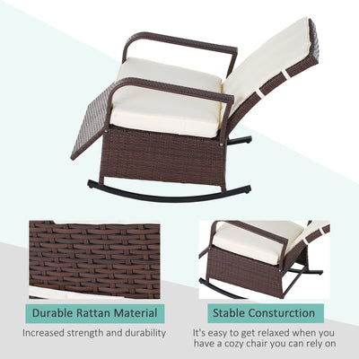 PE Rattan Rocking Recliner with Footrest