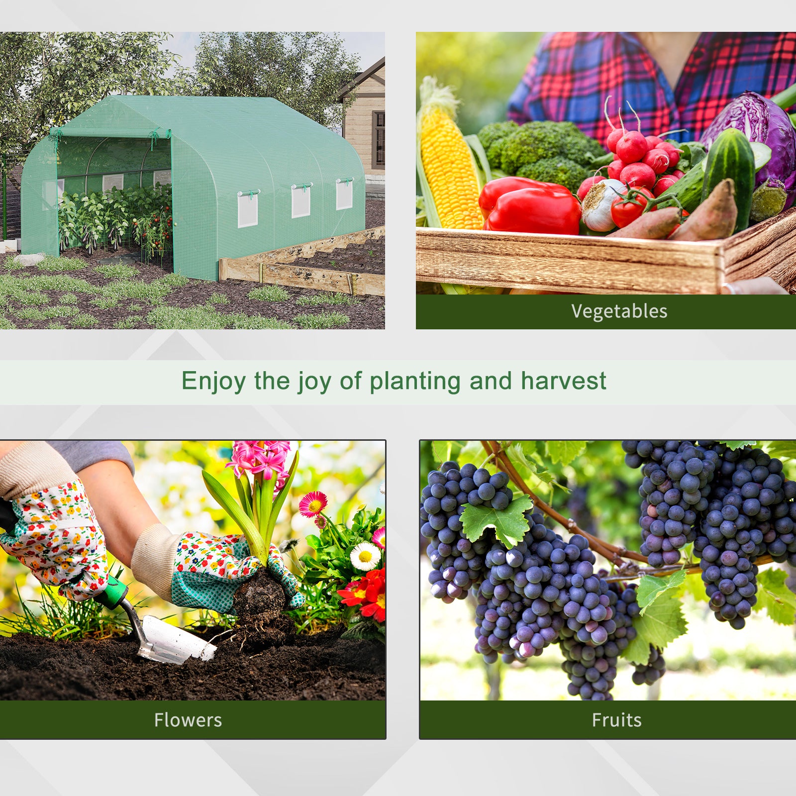 Walk In Tunnel Greenhouse, Portable Outdoor Plant House with Roll Up Doors