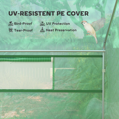 13' x 10' x 6.5' Tunnel Greenhouse Hoop House with Upgraded Galvanized Steel Frame and Large Windows
