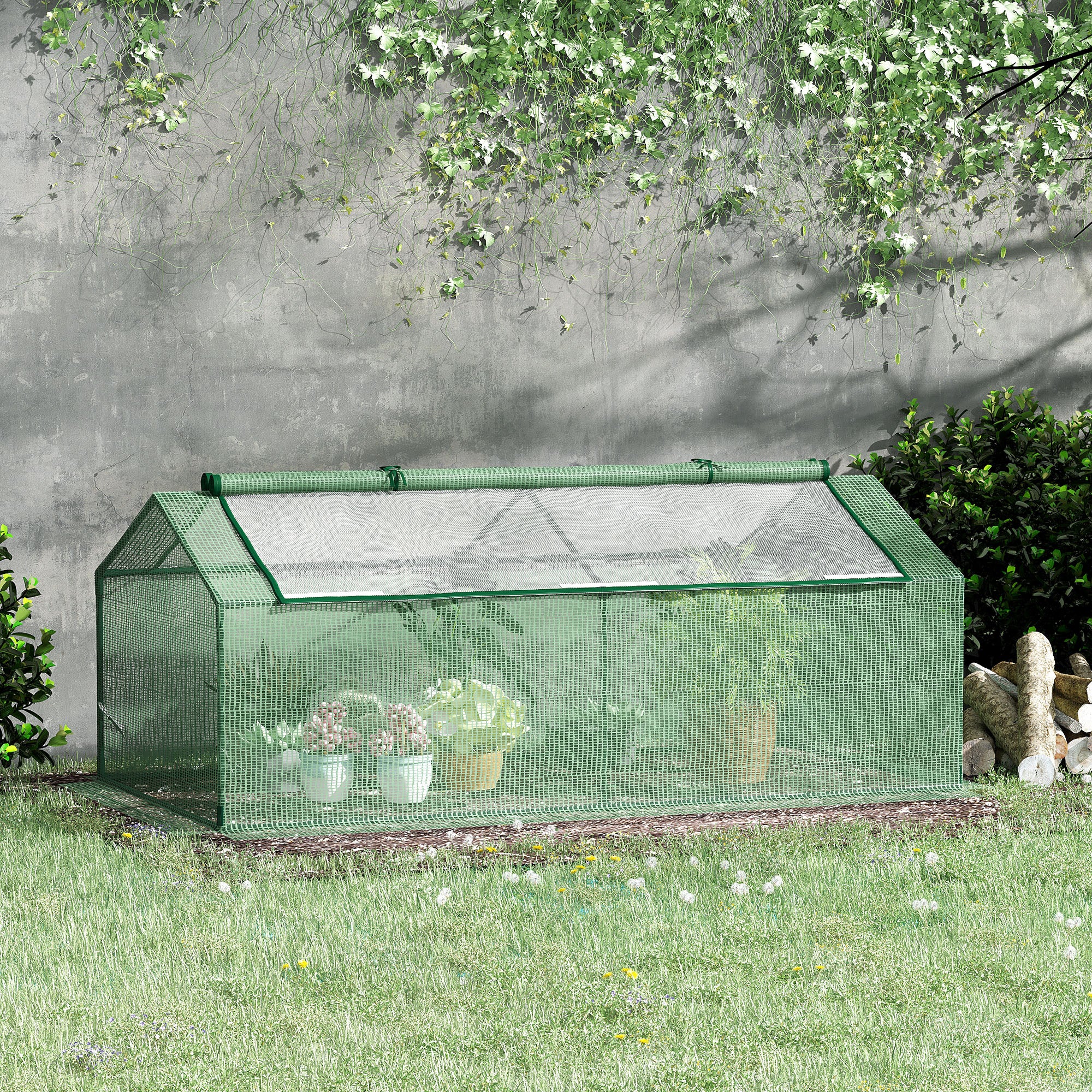 71" x 36" x 28" Mini Greenhouse Portable Hot House for Plants with Large Zipper Windows for Outdoor, Indoor, Garden, Green