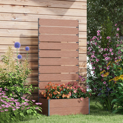 Trellis Planter for Climbing Plants, Raised Garden Bed with Trellis, Planter Box for Outdoor, 28.25" x 15" x 59"