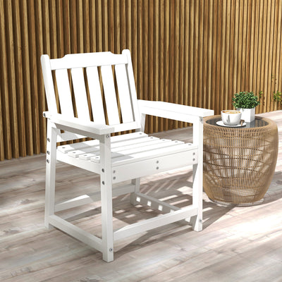 All-Weather Patio Chair, HDPE Patio Dining Chair, Heavy Duty Wood-Like Outdoor Furniture for Garden, Backyard, Deck, Porch, Lawn