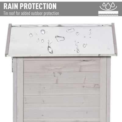 Wooden Garden Cabinet 4-Tier Storage Shed Lockable Organizer w/ Foot Pad Handle