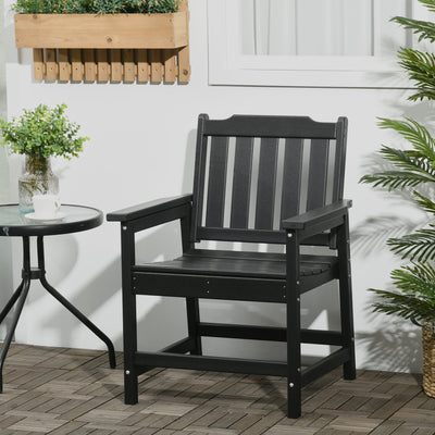 2 Piece All-Weather Patio Chairs, HDPE Patio Dining Chair Set, Heavy Duty Wood-Like Outdoor Furniture