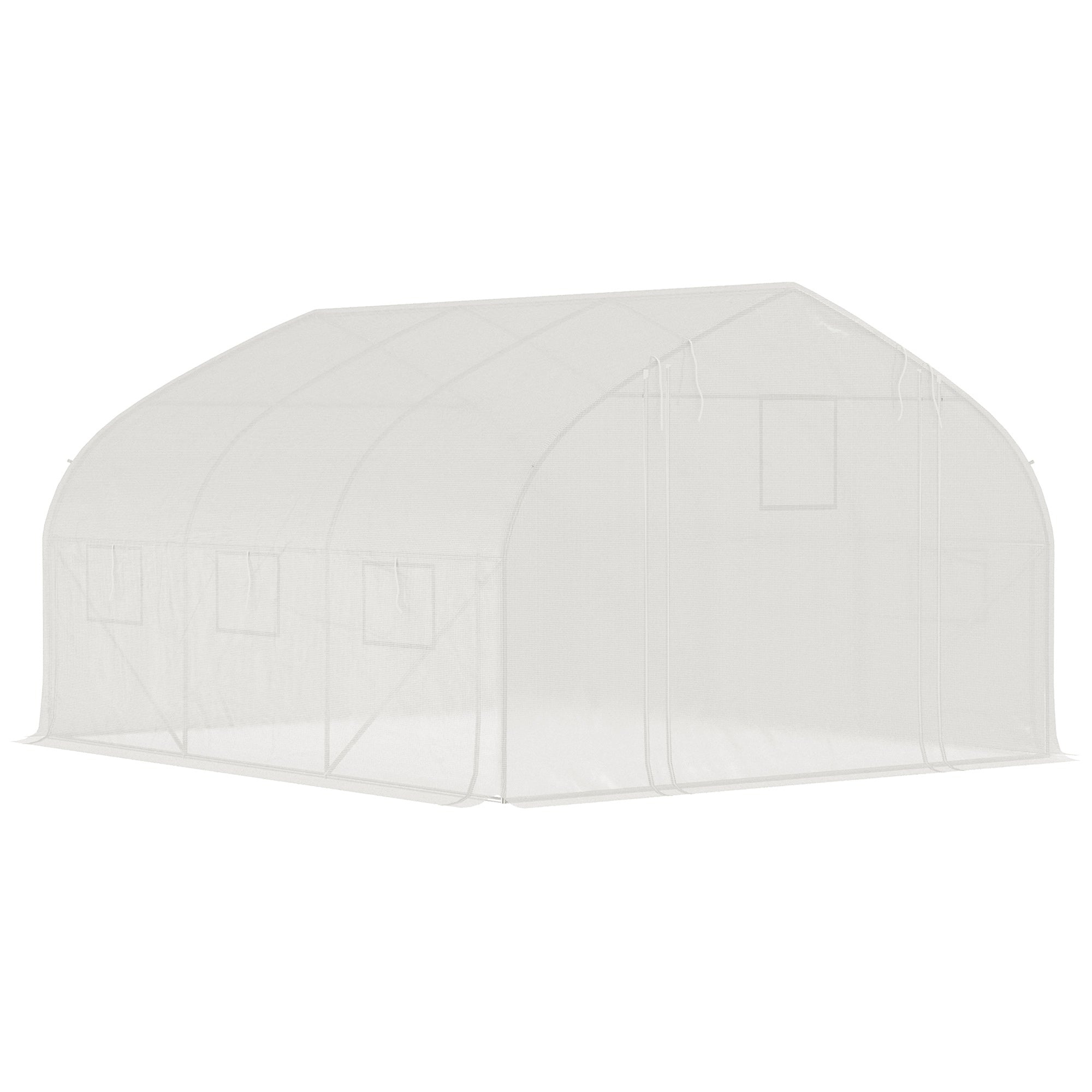 11.5' x 10' x 6.5' Walk-in Tunnel Greenhouse, Green House with Zippered Mesh Door, 7 Mesh Windows & Roll-up Sidewalls, Upgraded Gardening Plant Hot House with Galvanized Steel Hoops