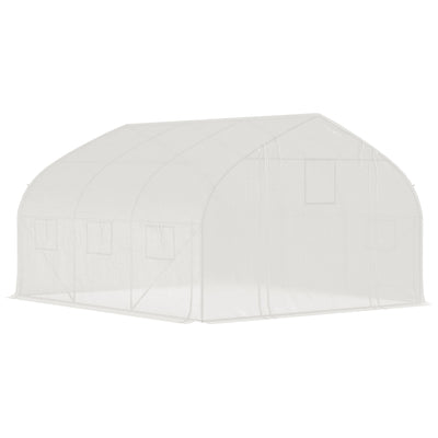 11.5' x 10' x 6.5' Walk-in Tunnel Greenhouse, Green House with Zippered Mesh Door, 7 Mesh Windows & Roll-up Sidewalls, Upgraded Gardening Plant Hot House with Galvanized Steel Hoops