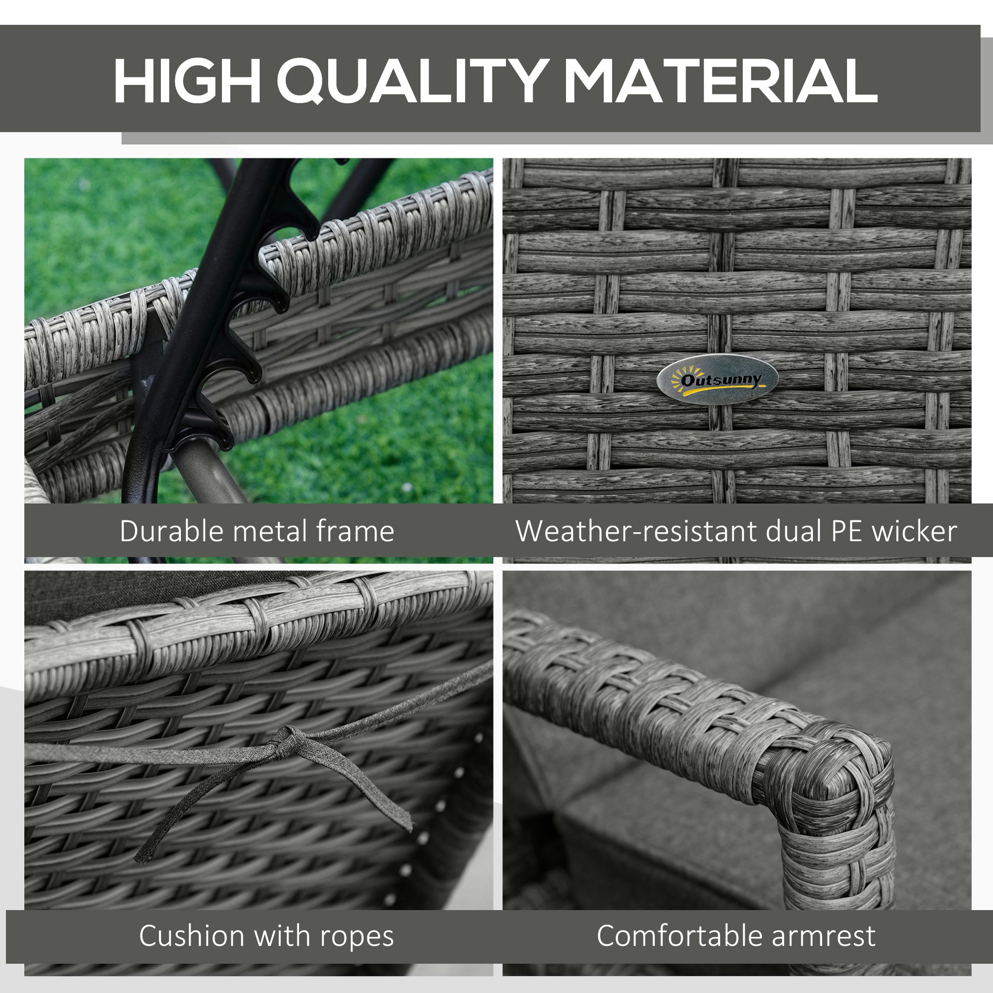Wicker Chaise Lounge, 4 Position Adjustable Backrest and Cushions Outdoor Lounge Chair PE Rattan Sun Lounger for Poolside, Balcony or Garden