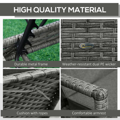 Wicker Chaise Lounge, 4 Position Adjustable Backrest and Cushions Outdoor Lounge Chair PE Rattan Sun Lounger for Poolside, Balcony or Garden