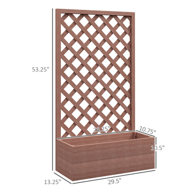 Trellis Planter Box for Climbing Plants, Raised Garden Bed w/ Trellis Lattice for Outdoor Garden, Deck, Backyard
