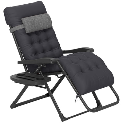 Padded Zero Gravity Chair, Folding Recliner Chair with Cup Holder Cushion