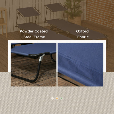 Chaise Pool Lounge Chairs Set of 2, Outdoor Sun Tanning Chairs, Reclining Back, Steel Frame and Side Pocket