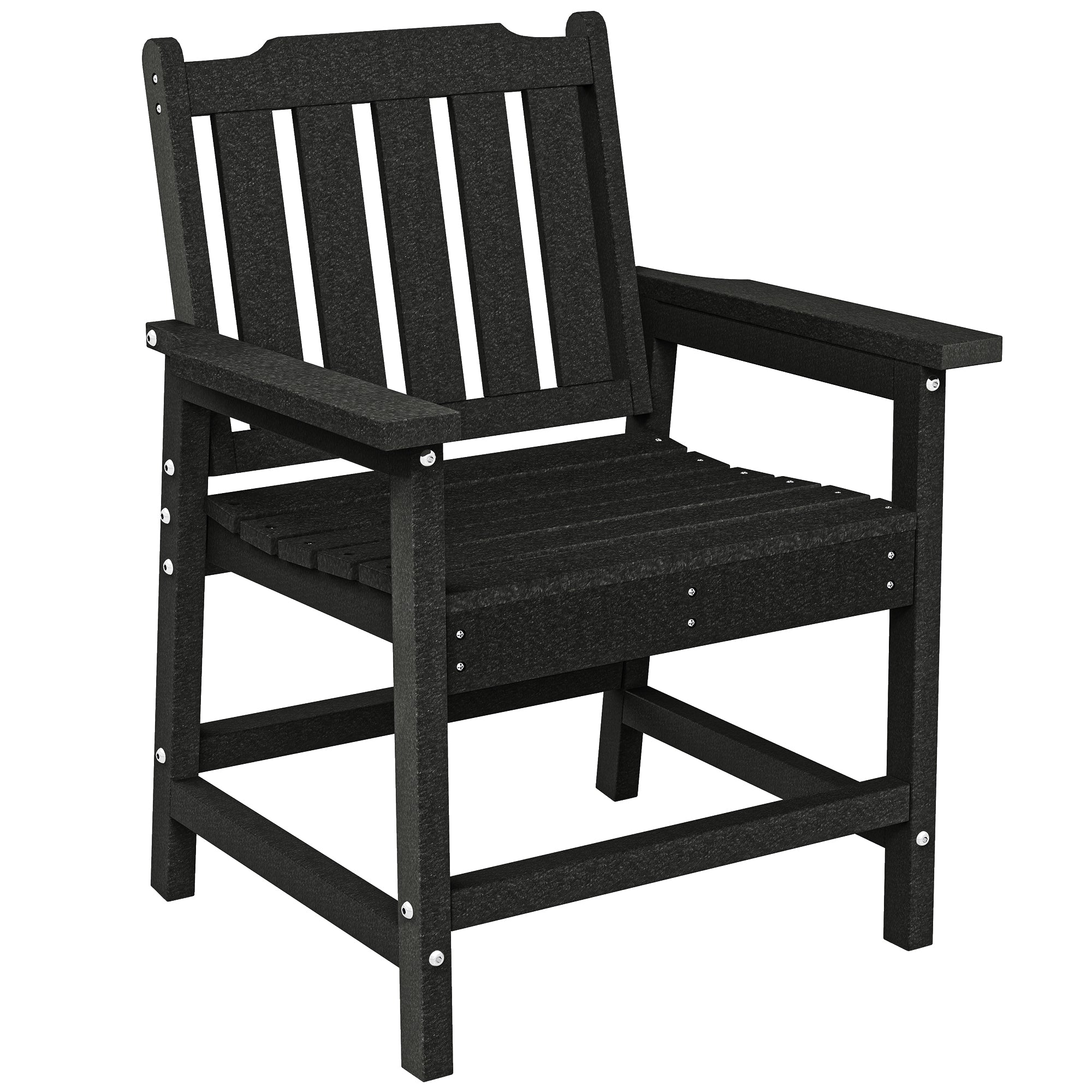 All-Weather Patio Chair, HDPE Patio Dining Chair, Heavy Duty Wood-Like Outdoor Furniture for Garden, Backyard, Deck, Porch, Lawn