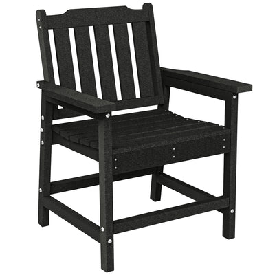 All-Weather Patio Chair, HDPE Patio Dining Chair, Heavy Duty Wood-Like Outdoor Furniture for Garden, Backyard, Deck, Porch, Lawn