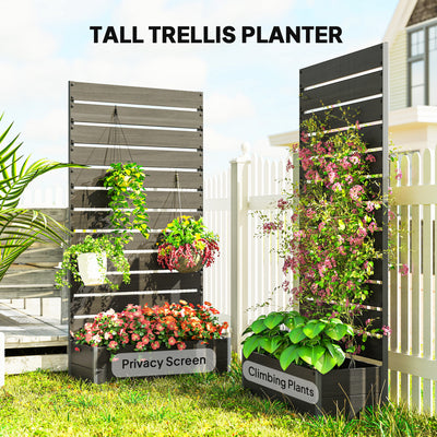 Trellis Planter for Climbing Plants, Raised Garden Bed with Trellis, Planter Box for Outdoor Garden