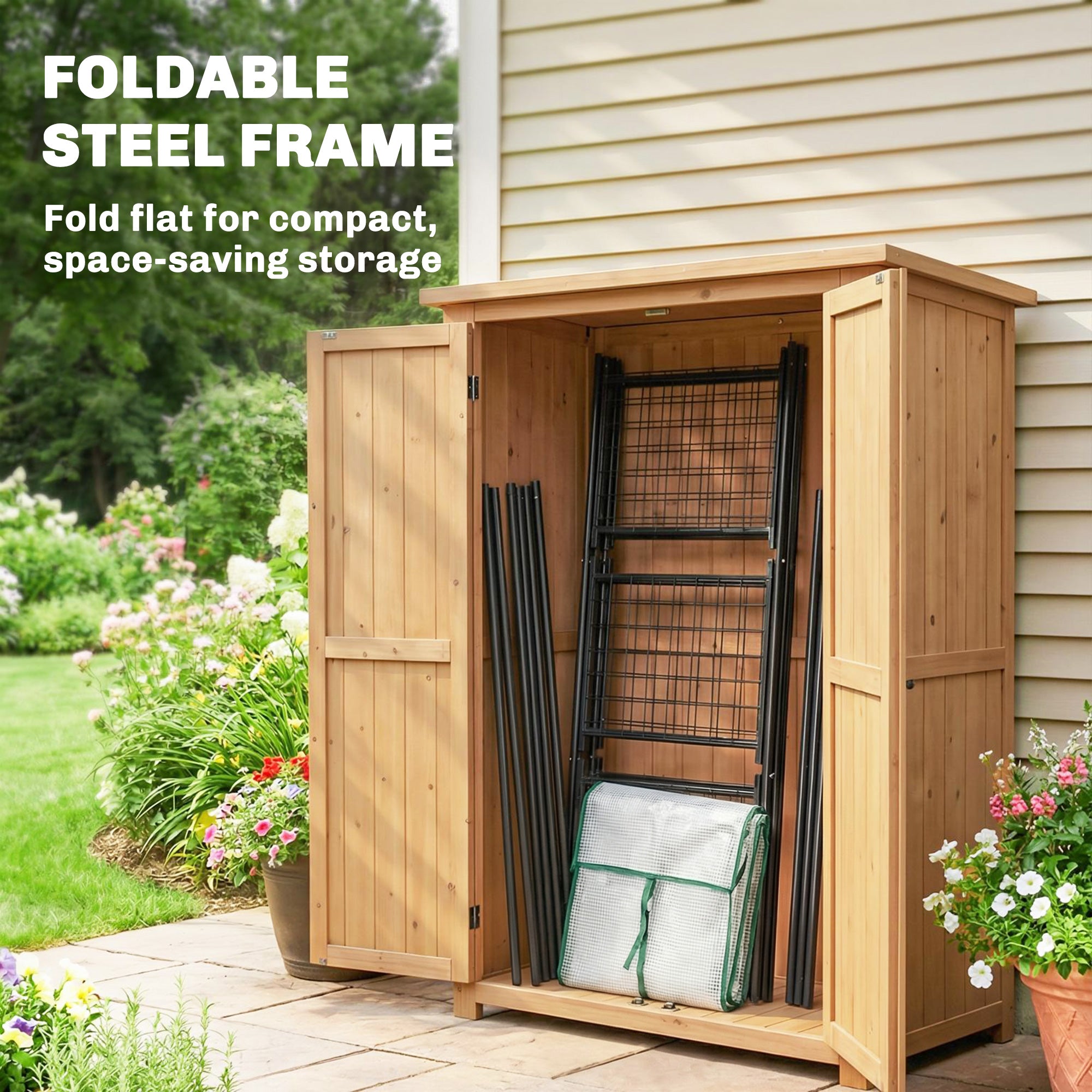 Greenhouse for Outdoors, Portable Greenhouse with 6 Shelves, UV-Resistant PE Cover, Roll-Up Door