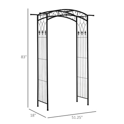 7Ft Garden Arch Arbor, Metal Arch Trellis for Climbing Vines, Garden Archway for Wedding, Bridal Party, Ceremony