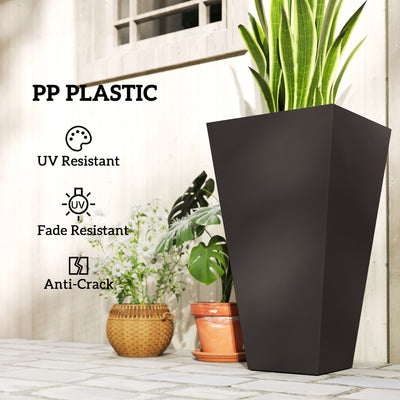 Tall Planters for Outdoor Plants Set of 3, 28 In Taper Planters with Drainage Holes, Indoor Grande Plant Pots, Front Porch Decor