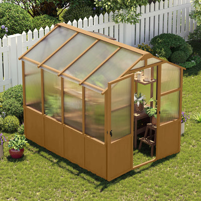 Timber Nook 6×8 Wood-Frame Glasshouse