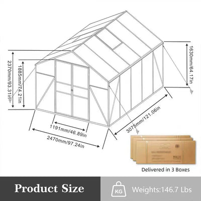 Serenity 8×10 Walk-In Glasshouse