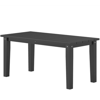 Rectangle Outdoor Coffee Table, HDPE All-Weather Outdoor Patio Table with Slatted Tabletop for Yard, Balcony