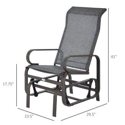 Outdoor Patio Glider Rocker, Metal High-Back Chair for Outdoor Use