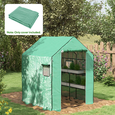 01-0472 Replacement Cover, 55" x 56.25" x 74.75" Walk-in Greenhouse Cover Reinforced Anti-Tear PE Hot House Cover