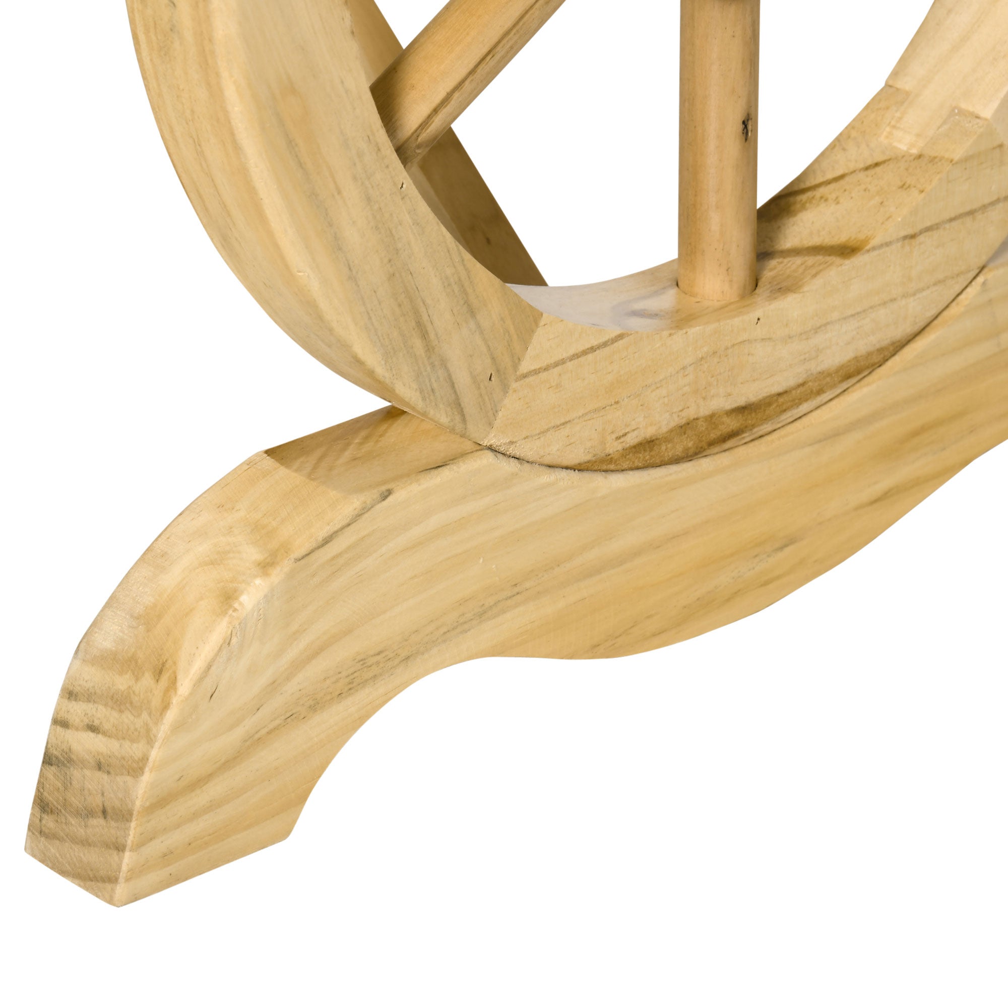 2-Person Garden Bench Outdoor Wagon Wheel Porch Bench for Backyard, Patio, Garden Natural