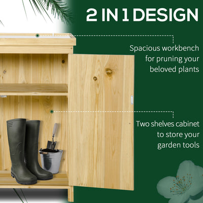 Outdoor Storage Cabinet, Outdoor Tool Shed with Galvanized Top and Two Shelves for Yard Tools or Pool Accessories
