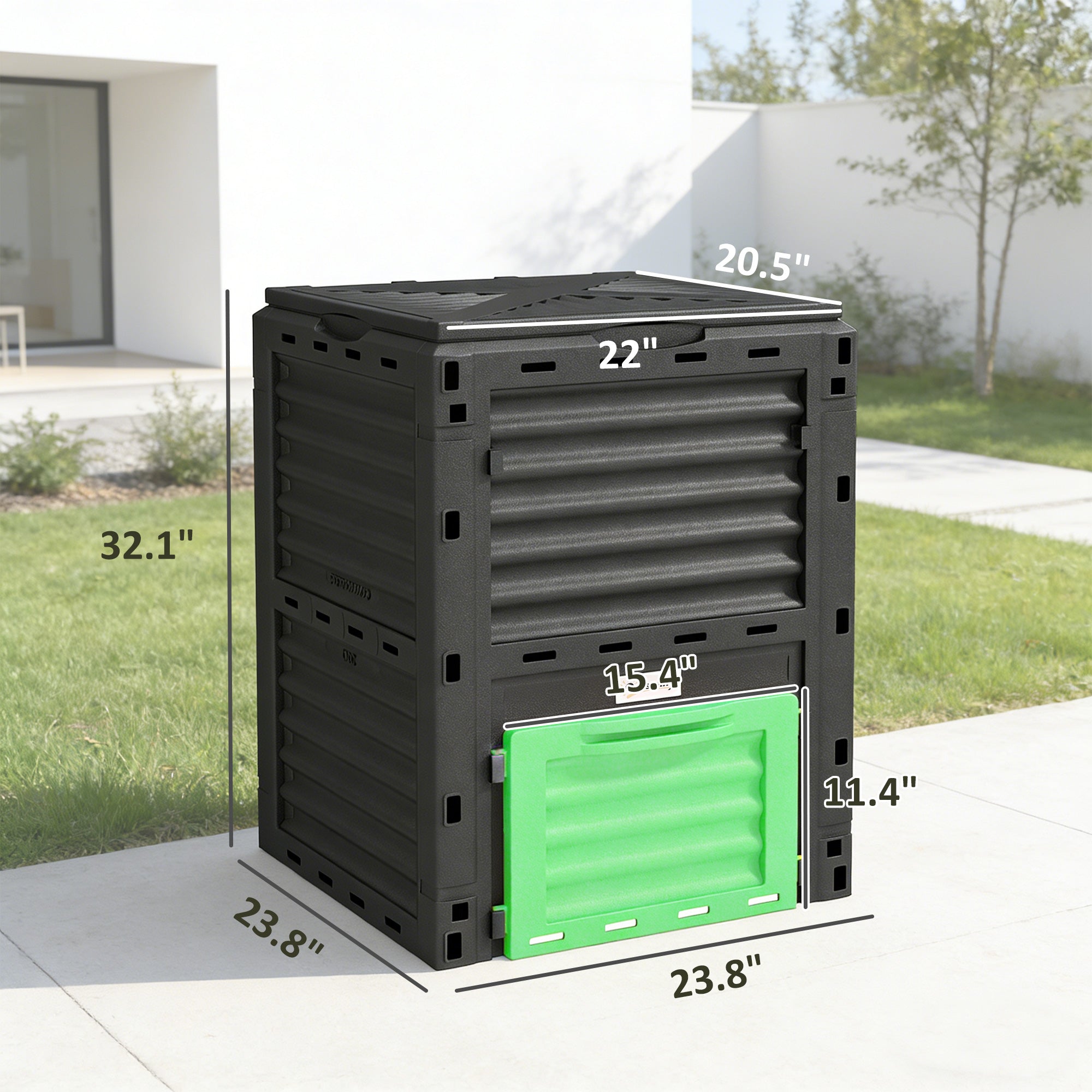 Garden Compost Bin 80 Gallon Outdoor Large Capacity Composter Fast Create Fertile Soil Aerating Box