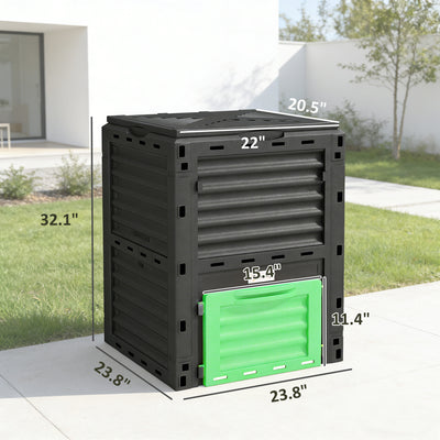 Garden Compost Bin 80 Gallon Outdoor Large Capacity Composter Fast Create Fertile Soil Aerating Box