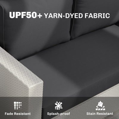 2 Seat Patio Furniture Cushions, Thick Outdoor Loveseat Cushion Set with Removable Cover, 46x26x5 in, Black