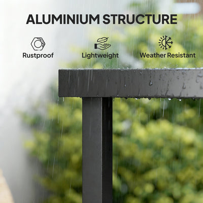 75" x 35" Outdoor Dining Table for 8 People, Rectangular Aluminum Frame Garden Table with All-Weather Faux Wood Top for Lawn, Patio