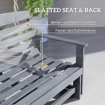 Patio Glider Bench w/ HDPE Slatted Double Rocking Chair