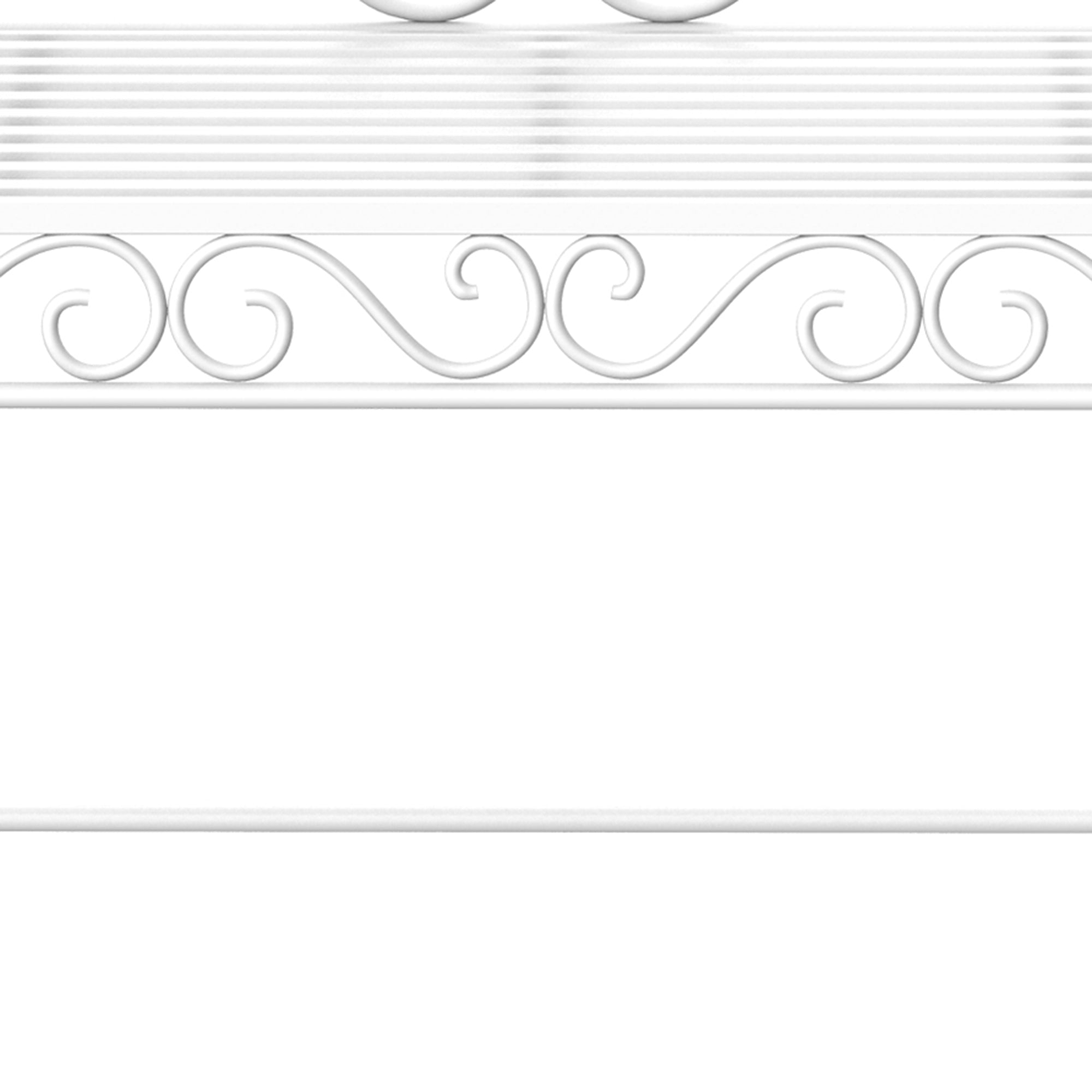 43" Garden Bench, Outdoor Patio Bench with Armrests, Metal Porch Bench for Backyard, Poolside, Lawn, Cream White