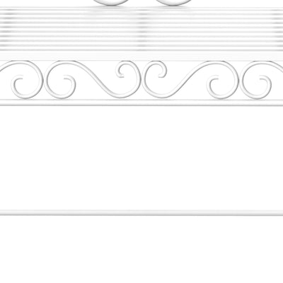 43" Garden Bench, Outdoor Patio Bench with Armrests, Metal Porch Bench for Backyard, Poolside, Lawn, Cream White