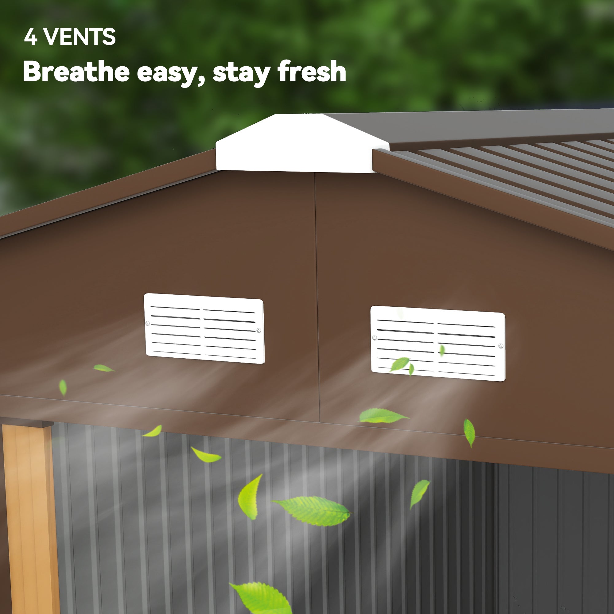 Garden Metal Shed, Storage Shed Utility Storage with Double Locking Doors for Bike, Yard Tools