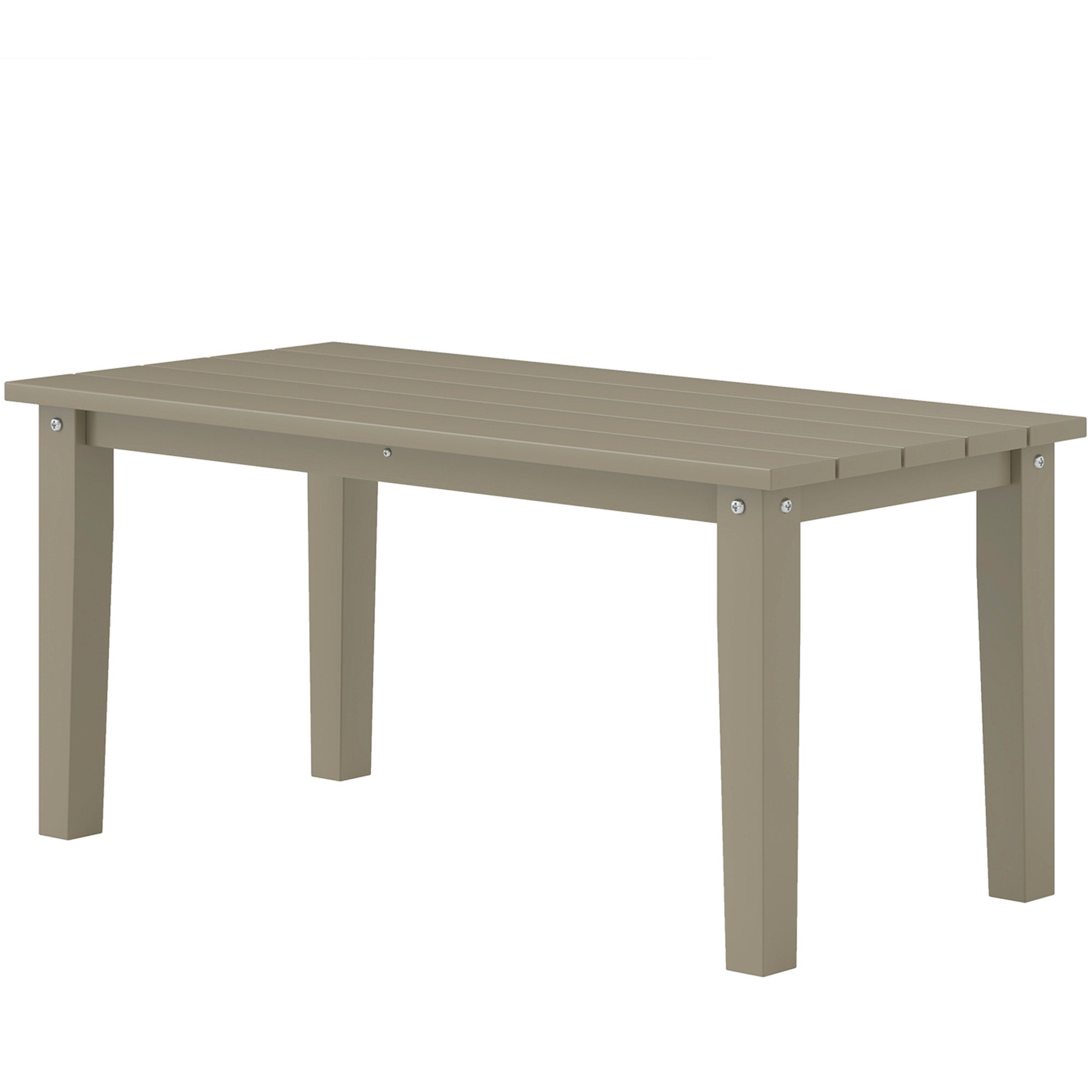 Rectangle Outdoor Coffee Table, HDPE All-Weather Outdoor Patio Table with Slatted Tabletop for Yard, Balcony