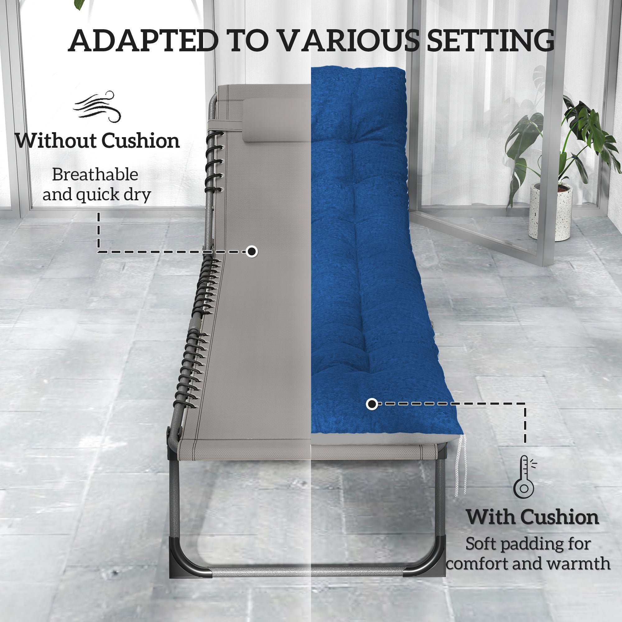 Outdoor Chaise Lounge Chair Set of 2, 5-Level Adjustable Folding Pool Lounge Chairs with Cushions