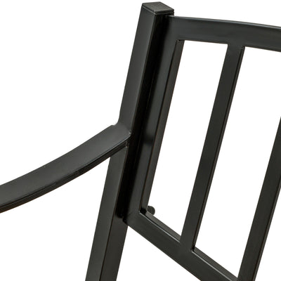 50" Garden Bench, Patio Loveseat with Antique Backrest, Wood Seat and Steel Frame for Backyard or Porch