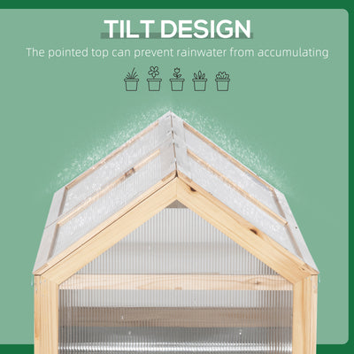 48" x 24" x 32.25" Elevated Planting Beds Garden Wooden Cold Frame Greenhouse Flower Planter Protection Wood