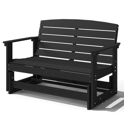 Patio Glider Bench w/ HDPE Slatted Double Rocking Chair