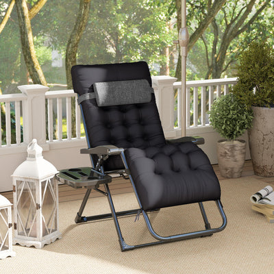 Padded Zero Gravity Chair, Folding Recliner Chair with Cup Holder Cushion