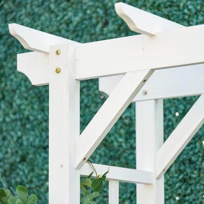 85" Wooden Garden Arbor for Wedding and Ceremony, Outdoor Garden Arch Trellis for Climbing Vines