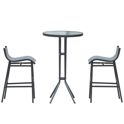 3 Piece Bar Height Outdoor Bistro Set for 2