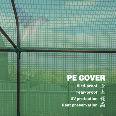 3 Tier Mini Greenhouse, Small Portable Greenhouse with 2 Roll-up Doors, 56.3" x 18.1" x 65"