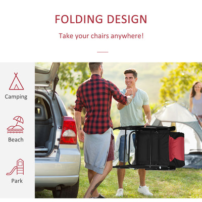 2 Piece Outdoor Patio Furniture Set with 2 Folding Padded Rocking Chairs, Bistro Style for Porch, Camping, Balcony